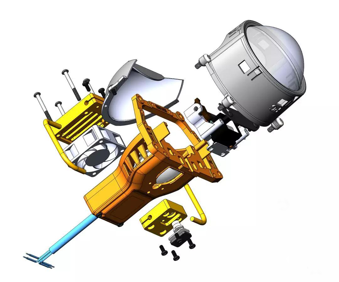 激光大燈剖面圖